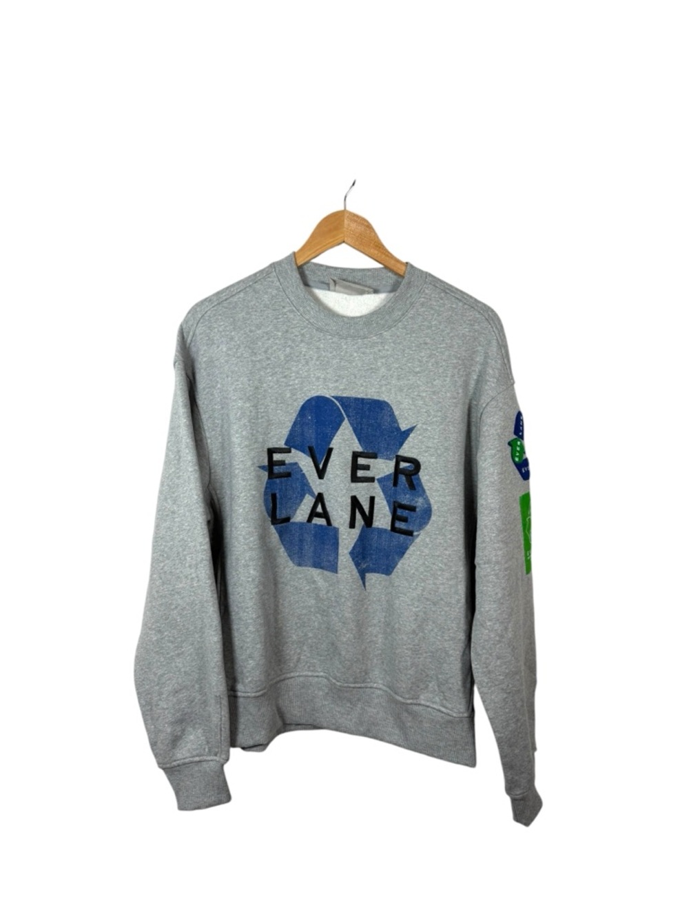 Everlane Unisex The ReTrack Crewneck Earth Day Grey Recycle Tufted XS